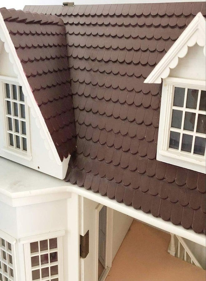 Czhotg 12Pcs 1/12 Dollhouse Household Miniature, Wooden Roof Tiles DIY Miniature Room Painting Accessories Dollhouse Décor Accessories, Decorations - Image 3